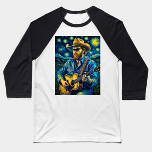 Hank Williams Jr in starry night Baseball T-Shirt